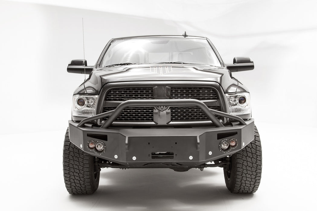 Fab Fours DR16-C4052-1 Premium Winch Front Bumper; 2 Stage Black Powder Coated; w/Pre-Runner Guard; - Truck Part Superstore