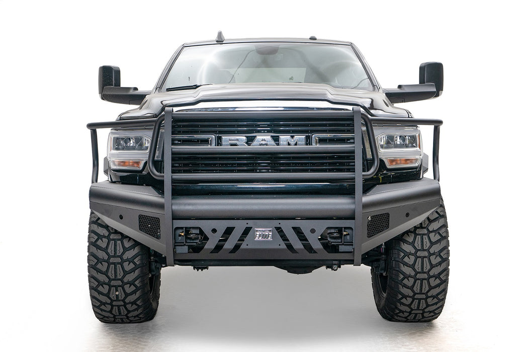 Fab Fours DR19-Q4460-1 Elite Front Bumper; Black Steel; Front w/Full Guard; - Truck Part Superstore