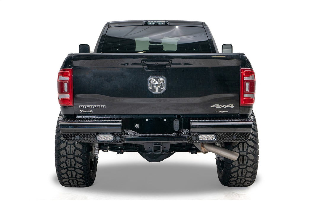 Fab Fours DR19-T4450-1 Black Steel Rear Bumper; - Truck Part Superstore
