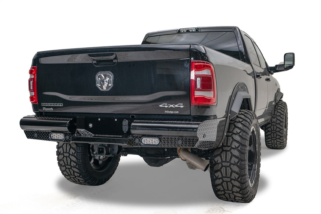 Fab Fours DR19-T4450-1 Black Steel Rear Bumper; - Truck Part Superstore