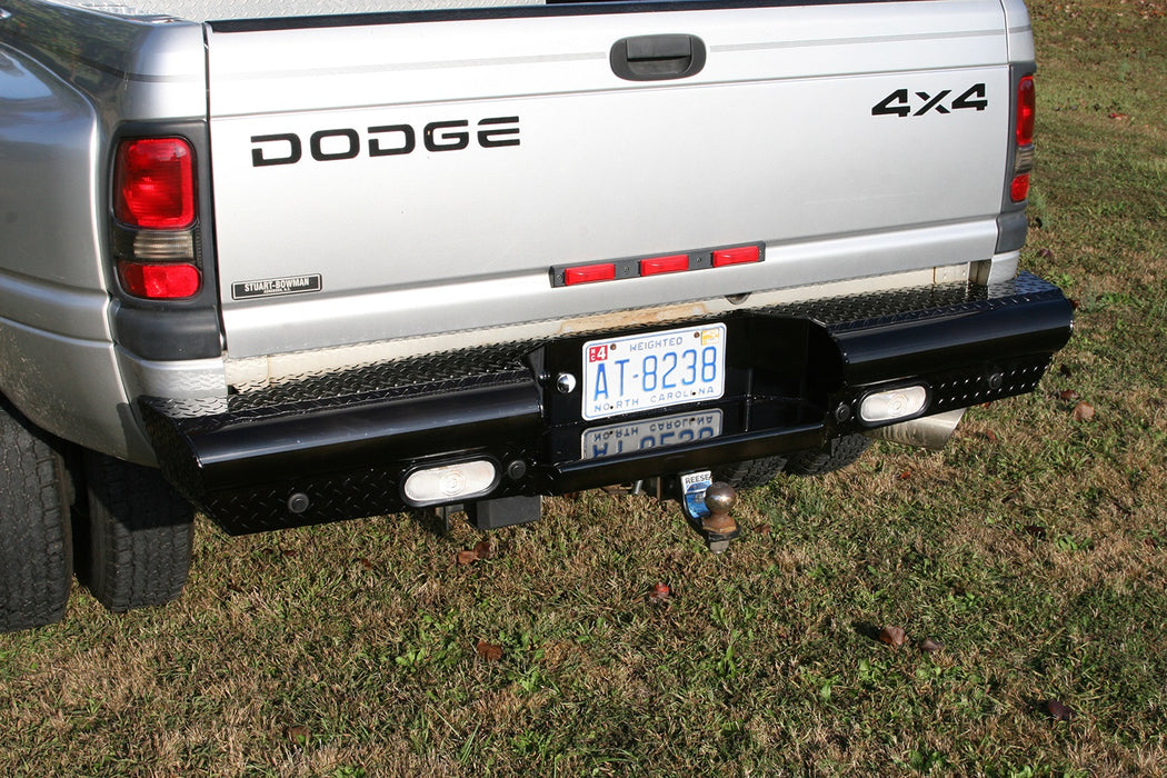 Fab Fours DR94-T1650-1 Black Steel Ranch Rear Bumper; 2 Stage Black Powder Coated; - Truck Part Superstore