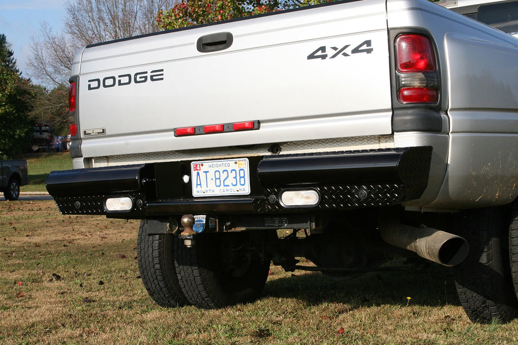 Fab Fours DR94-T1650-1 Black Steel Ranch Rear Bumper; 2 Stage Black Powder Coated; - Truck Part Superstore