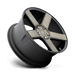 DUB 1PC S116228565+38 S116 22X8.5 5X4.5 MT-BLK-DDT 38MM - Truck Part Superstore