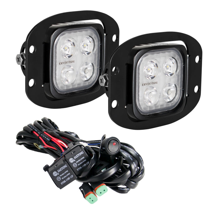 Vision X Lighting 9933108 Flush Mount Driving Light Kit Complete M4M Bracket And Harness - Truck Part Superstore
