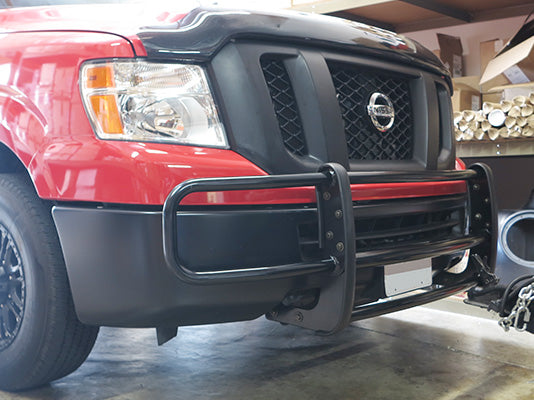 TrailFX E0028B Powder Coated Gloss Black Steel W/Brush Guard W/O Skid Plate W/O Step Plate - Truck Part Superstore