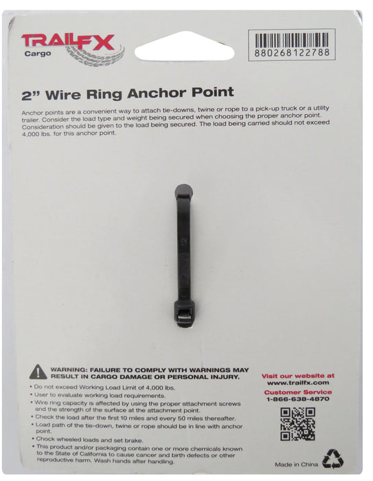 TrailFX E10023Z Bolt-On Mount 2 Inch Ring 4000 Pound Capacity Single - Truck Part Superstore