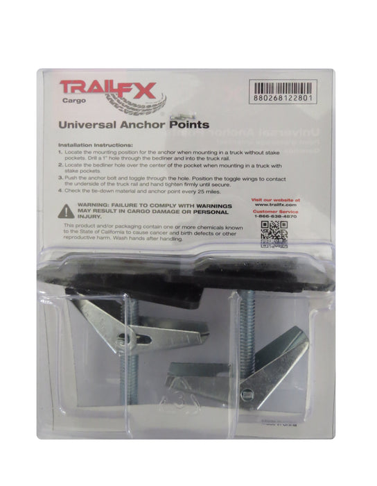 TrailFX E10031B Stake Pocket Mount Toggle Bolt Design Black Pack Of 2 - Truck Part Superstore