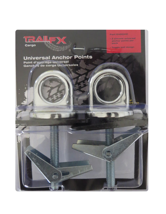 TrailFX E10031C Stake Pocket Mount Toggle Bolt Design Chrome Plated Pack Of 2 - Truck Part Superstore