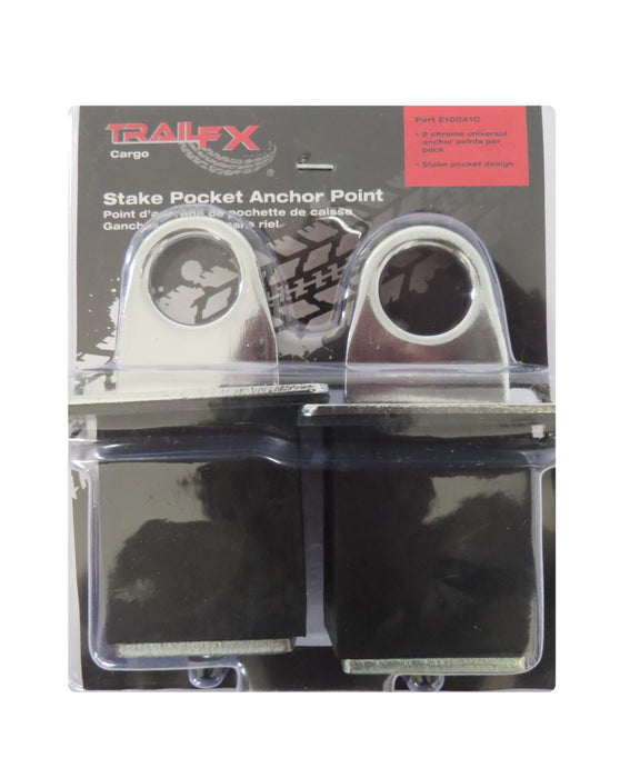 TrailFX E10041C Stake Pocket Mount Chrome Plated Eye Pack Of 2 - Truck Part Superstore