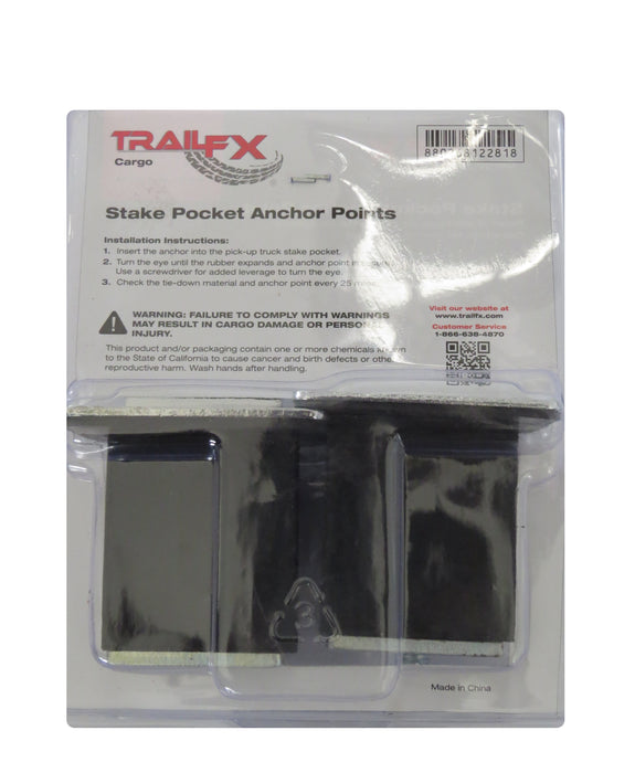 TrailFX E10041C Stake Pocket Mount Chrome Plated Eye Pack Of 2 - Truck Part Superstore