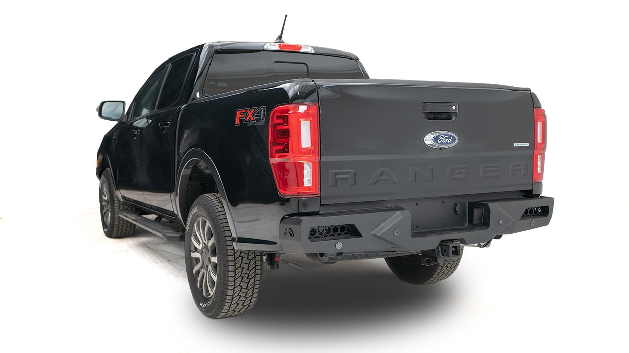 Fab Fours FR19-E4851-B Vengeance Rear Bumper; Uncoated/Paintable; w/Sensors; - Truck Part Superstore