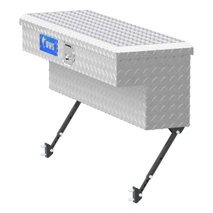 UWS EC30071-MK2 Bright Aluminum 36in. Truck Side Tool Box with Space-Saving Legs - Truck Part Superstore