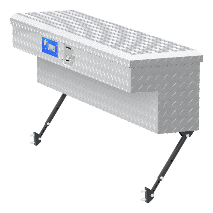 UWS EC30091-MK2 Bright Aluminum 48in. Truck Side Tool Box with Space-Saving Legs - Truck Part Superstore