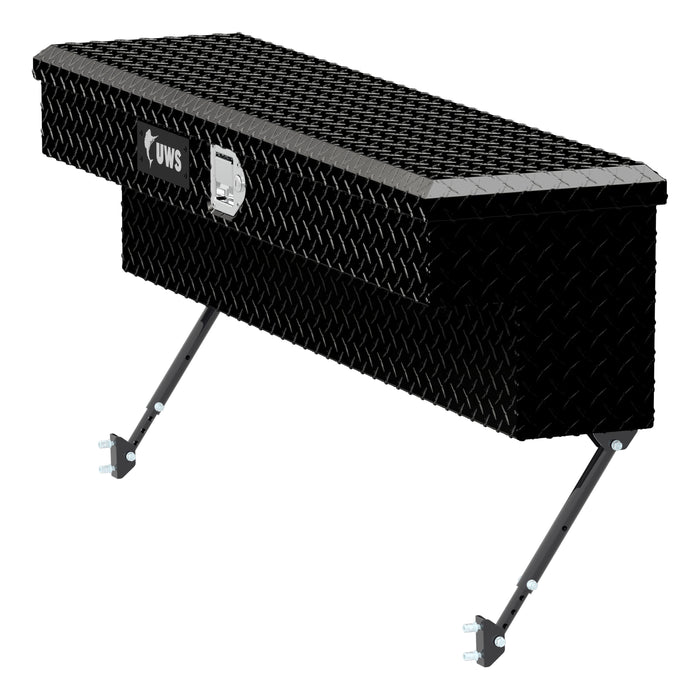 UWS EC30102-MK2 Gloss Black Aluminum 48in. Truck Side Tool Box with Space-Saving Legs - Truck Part Superstore