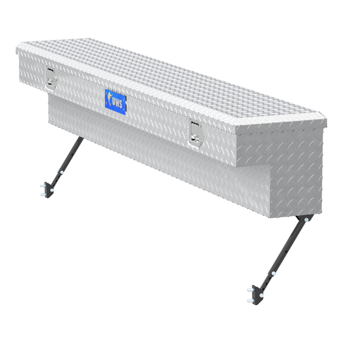 UWS EC30131-MK2 Bright Aluminum 72in. Truck Side Tool Box with Space-Saving Legs - Truck Part Superstore
