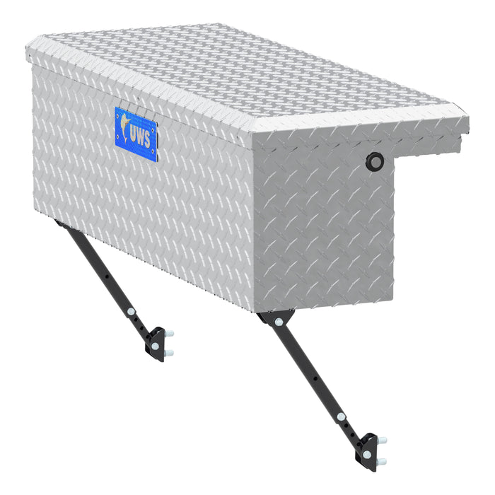 UWS EC30361-MK2 Bright Aluminum 36in. Truck Side Tool Box with Low Profile; Space-Saving Legs - Truck Part Superstore