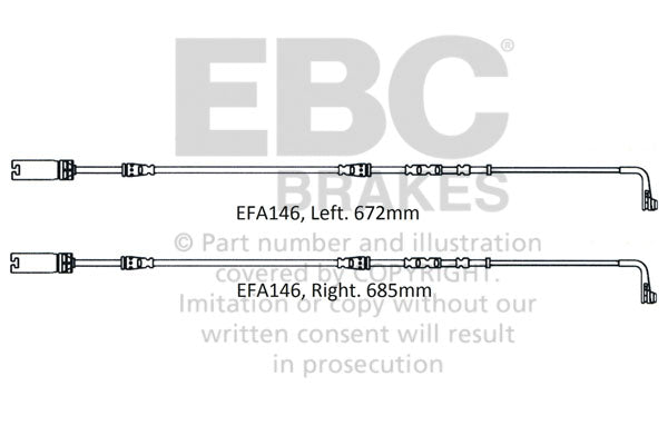 EBC Brakes EFA146 Brake Wear Lead Sensor Kit; For FMSI Pad No. D918; - Truck Part Superstore