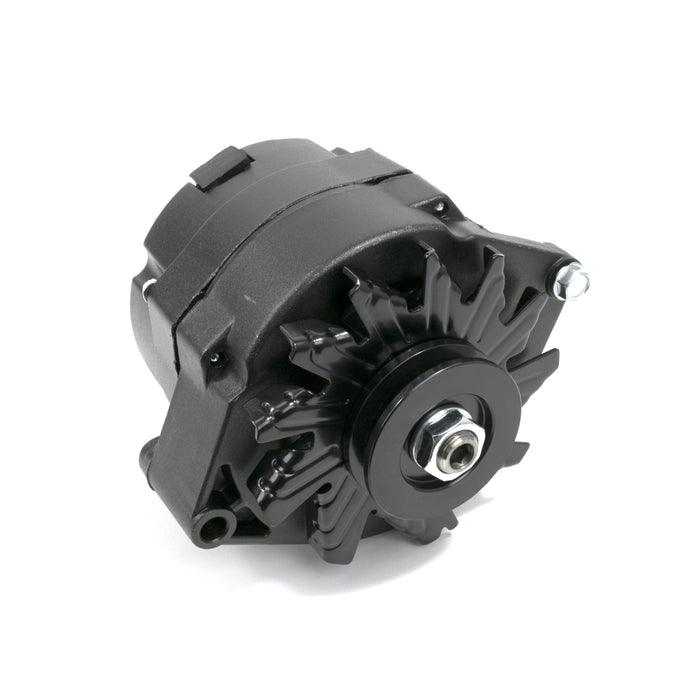Top Street Performance ES1001BK Black GM 10SI Style 110 Amp Alternator with V-Belt Pulley - Truck Part Superstore