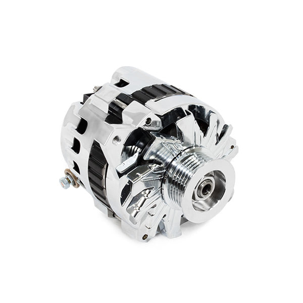 Top Street Performance ES1003C Chrome GM CS130 Style 110 Amp Alternator with Serpentine Pulley - Truck Part Superstore
