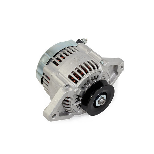 Top Street Performance ES1004 Satin Denso Race Style 90 Amp Alternator with V-Belt Pulley - Truck Part Superstore