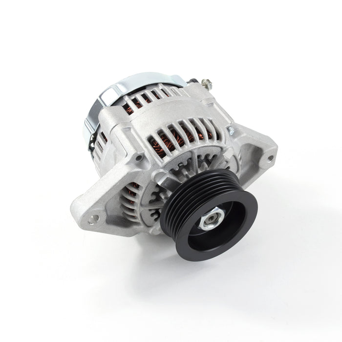 Top Street Performance ES1015 Satin Denso Race Style 90 Amp Alternator with Serpentine Belt Pulley. - Truck Part Superstore
