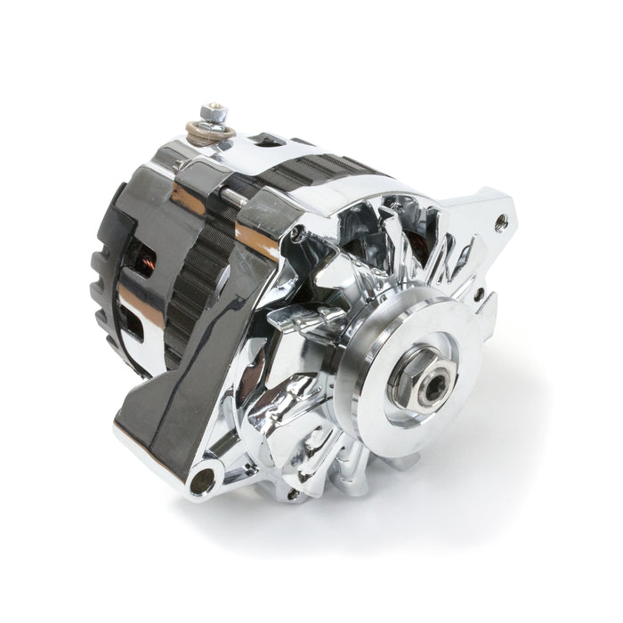 Top Street Performance ES1022C Chrome GM CS130 Style 220 Amp Alternator with V-Belt Pulley - Truck Part Superstore