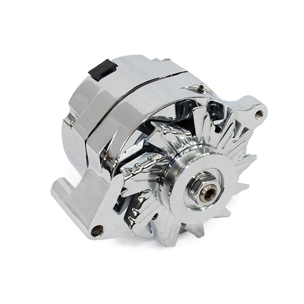 Top Street Performance ES1031C Chrome Ford 1G Style 110 Amp Alternator with V-Belt Pulley - Truck Part Superstore