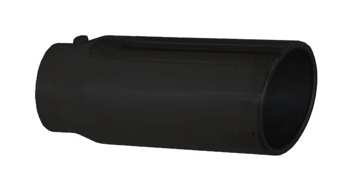 Pypes Performance Exhaust EVT407B Exhaust Tail Pipe Tip 4 in ID x 7 in OD x 18 in L Bolt On Hardware Not Incl Black Finish 304 Stainless Steel Pypes Exhaust - Truck Part Superstore