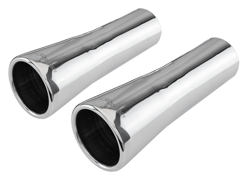 Pypes Performance Exhaust EVT40 Exhaust Tail Pipe Tip Set 66-68 GTO 2.5 in To 3.5 in Slip Fit Trumpet Clamp On Hardware Not Incl Polished 304 Stainless Steel Pair Pypes Exhaust - Truck Part Superstore
