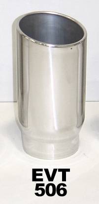 Pypes Performance Exhaust EVT506 Exhaust Tail Pipe Tip 5 in ID x 6 in OD x 12 in L Bolt On Hardware Not Incl Polished 304 Stainless Steel Pypes Exhaust - Truck Part Superstore