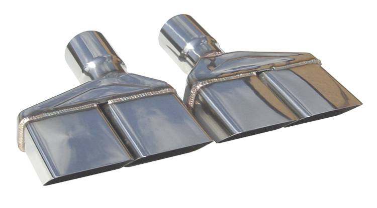 Pypes Performance Exhaust EVT86 Exhaust Tail Pipe Tip Set 70-74 Challenger 2.5 in Dual Rectangle Clamp On Hardware Not Incl Polished 304 Stainless Steel Pair Pypes Exhaust - Truck Part Superstore