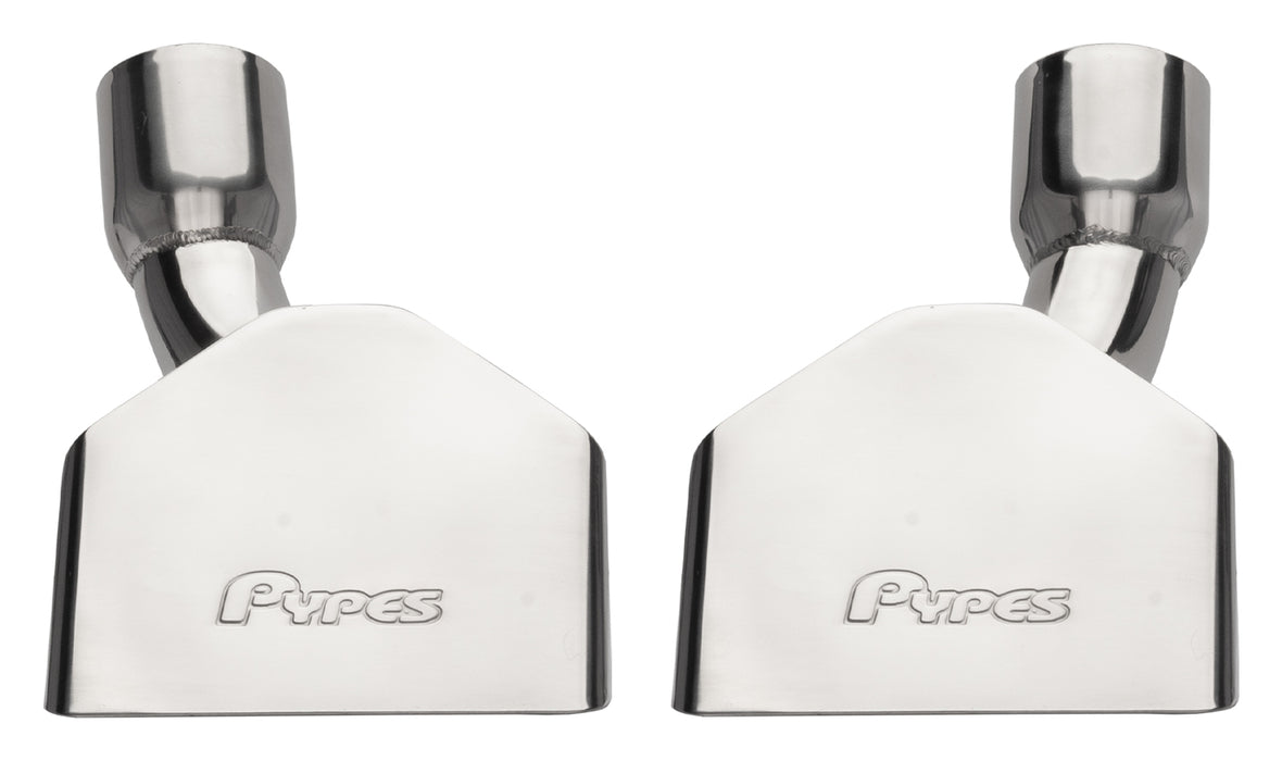 Pypes Performance Exhaust EVT87 Exhaust Tail Pipe Tip Set 70-74 Cuda 2.5 in Rectangle Clamp On Hardware Not Incl Polished 304 Stainless Steel Pair Pypes Exhaust - Truck Part Superstore