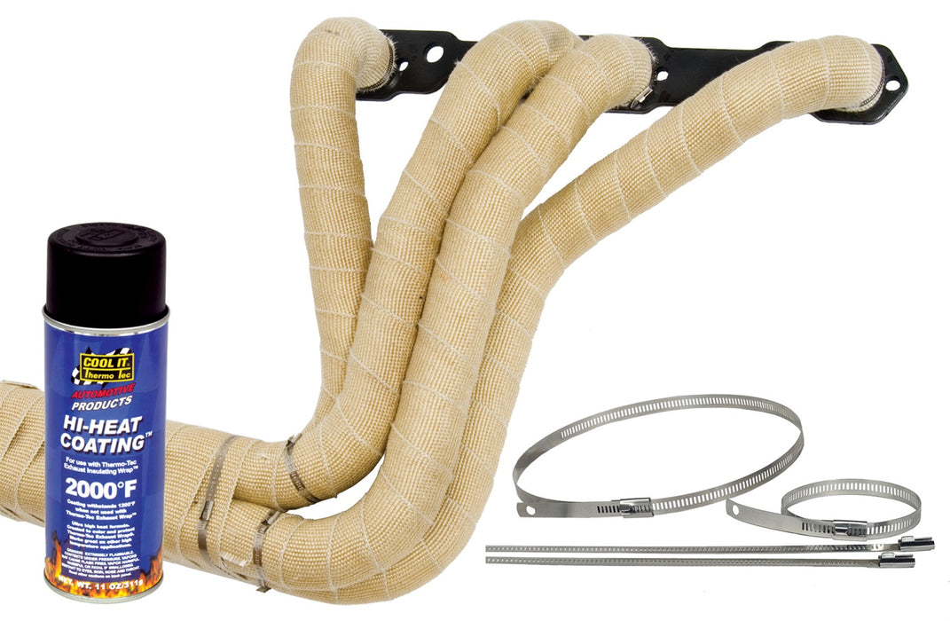 Thermo Tec 19222 Exhaust Wrap 2 Inch x 50 Foot Black 2 Roll Kit Up to 2000 Degree F 6-8 Cylinder Applications Thermo Tec - Truck Part Superstore