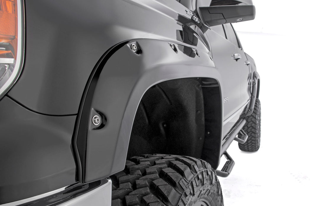 Rough Country F-C11412 Chevrolet Pocket Fender Flares w/Rivets 14-15 Silverado 1500-6.5 Foot/8 Foot Bed Rough Country - Truck Part Superstore