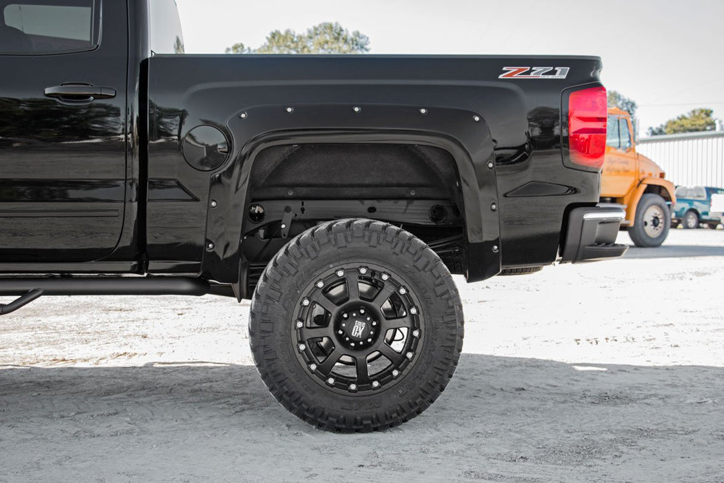 Rough Country F-C11412 Chevrolet Pocket Fender Flares w/Rivets 14-15 Silverado 1500-6.5 Foot/8 Foot Bed Rough Country - Truck Part Superstore