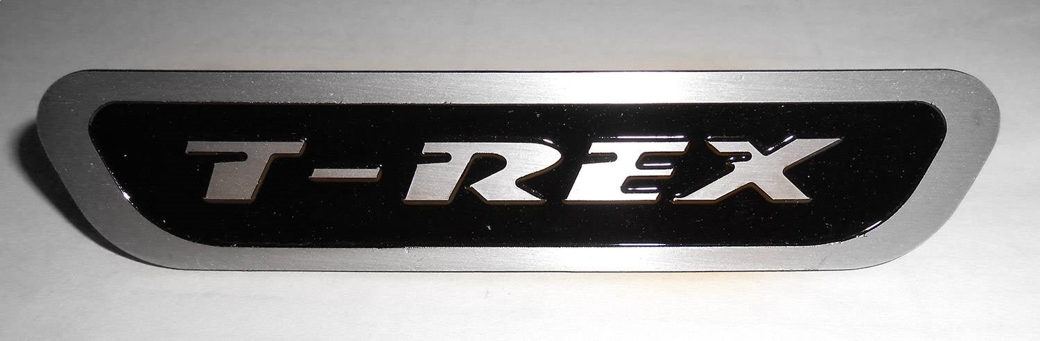 T-Rex Grilles L1016 T-Rex Series Logo Badge; Aluminum; Black; 1 Pc; Bolt-On; - Truck Part Superstore