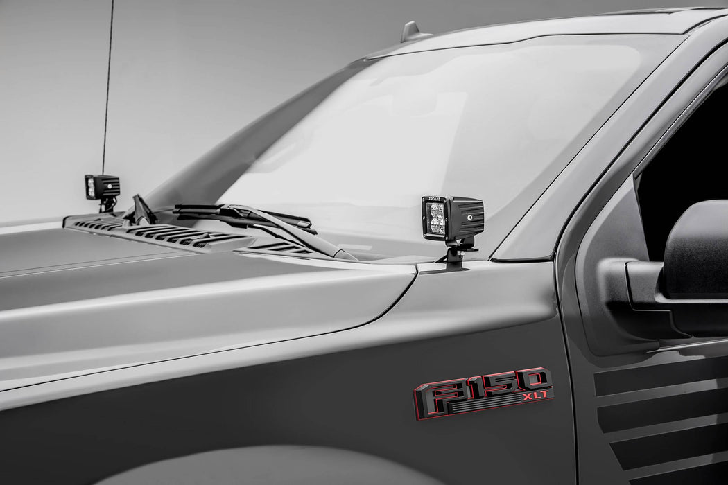 ZROADZ Z365711-KIT2 Hood Hinge LED Kit; Incl. [2] 3 in. LED Pod Lights And Universal Wiring Harness; - Truck Part Superstore