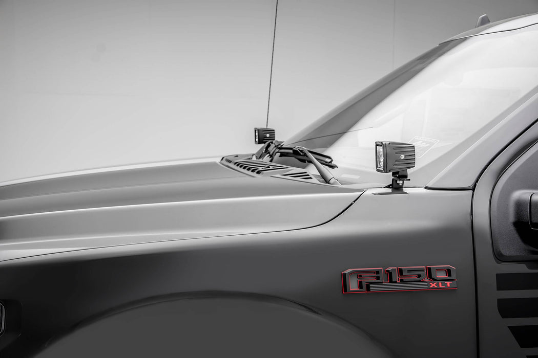ZROADZ Z365711-KIT2 Hood Hinge LED Kit; Incl. [2] 3 in. LED Pod Lights And Universal Wiring Harness; - Truck Part Superstore