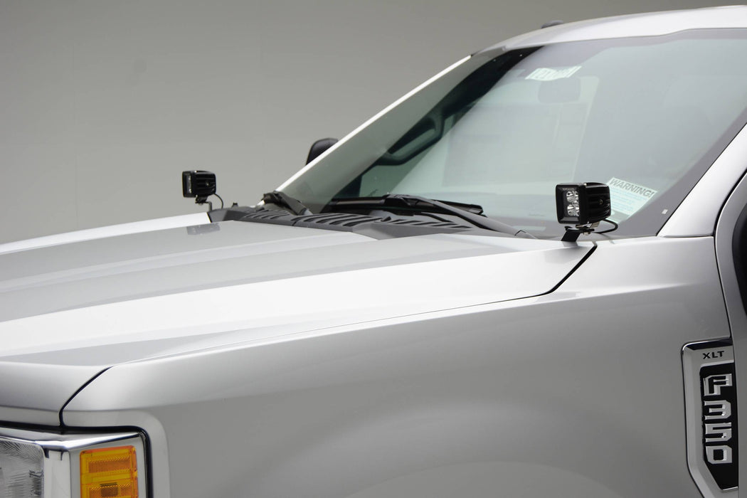 ZROADZ Z365471-KIT2 Hood Hinge LED Kit; Incl. [2] 3 in. LED Pod Lights And Universal Wiring Harness; - Truck Part Superstore