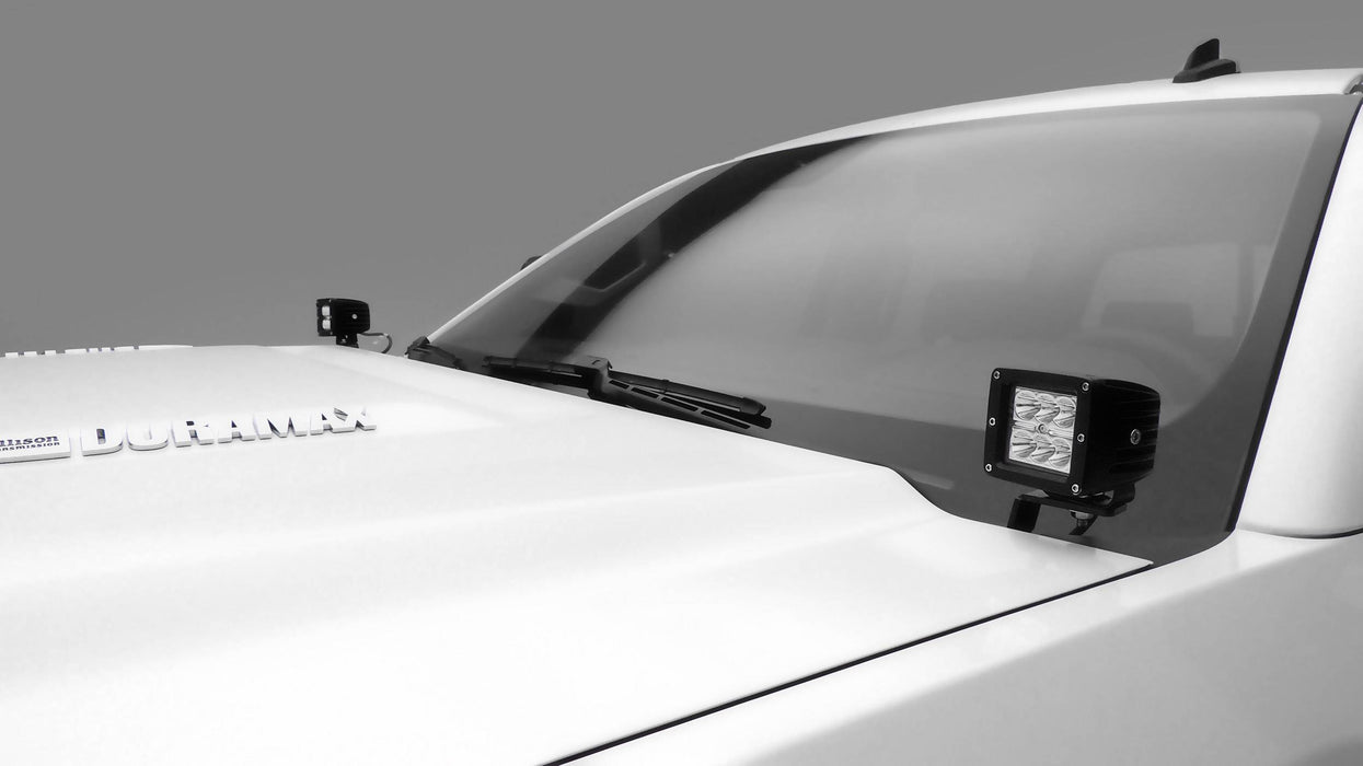 T-Rex Z361221 Hood Hinges LED Light Bar Mounts - By A Pillar - Pod Style LED - Truck Part Superstore