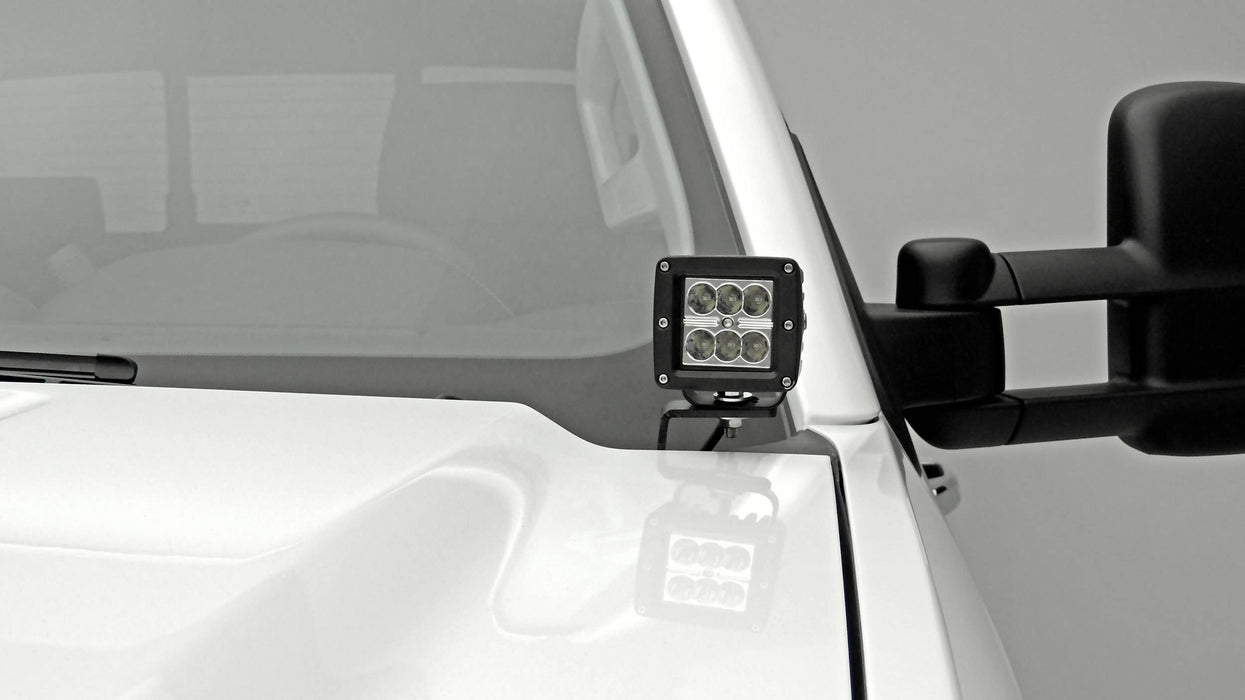 ZROADZ Z361221-KIT2 Hood Hinge LED Kit; Incl. [2] 3 in. LED Pod Lights And Universal Wiring Harness; - Truck Part Superstore