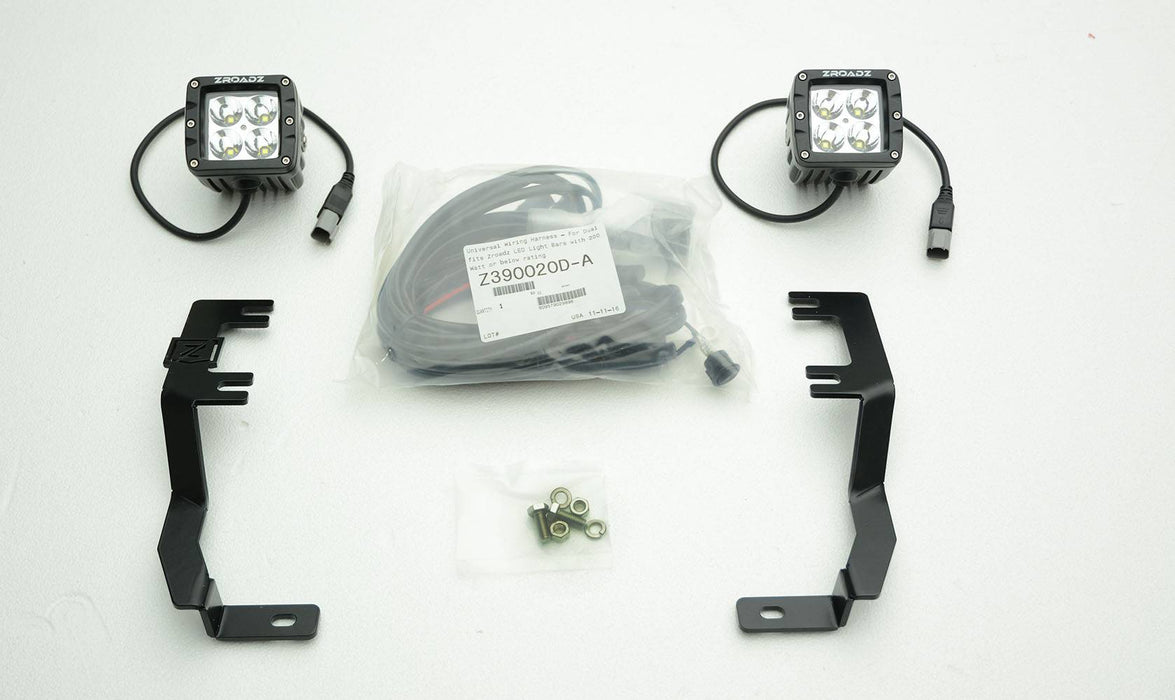 ZROADZ Z367581-KIT2 Hood Hinge LED Kit; Incl. [2] 3 in. LED Pod Lights And Universal Wiring Harness; - Truck Part Superstore