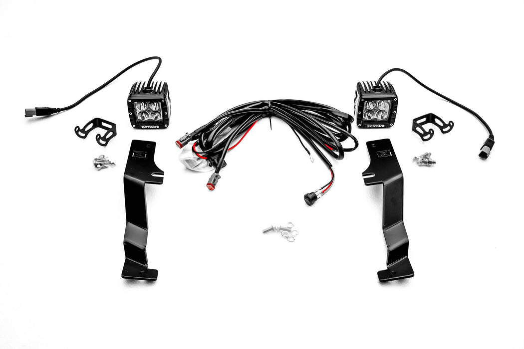 ZROADZ Z365701-KIT2 Hood Hinge LED Kit; Incl. [2] 3 in. LED Pod Lights And Universal Wiring Harness; - Truck Part Superstore