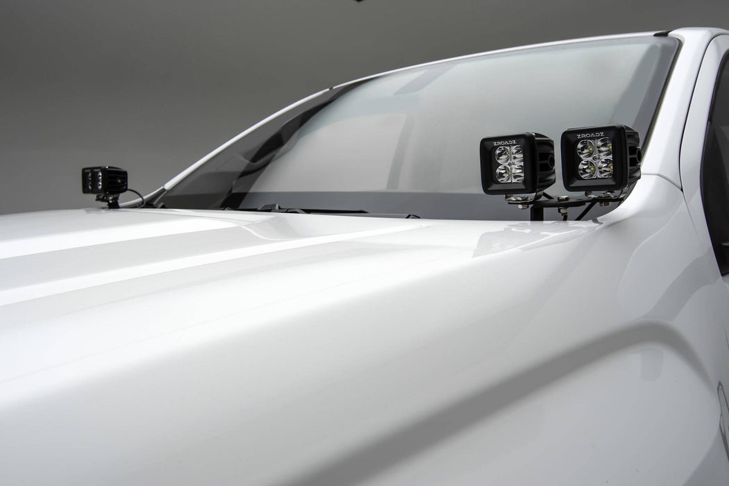 ZROADZ Z362671-KIT4 Hood Hinge LED Kit; Incl. [4] 3 in. LED Pod Lights And Universal Wiring Harness; - Truck Part Superstore