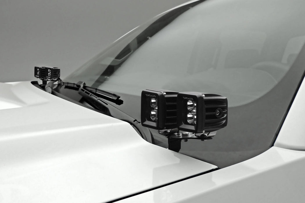 ZROADZ Z361221-KIT4 Hood Hinge LED Kit; Incl. [4] 3 in. LED Pod Lights And Universal Wiring Harness; - Truck Part Superstore
