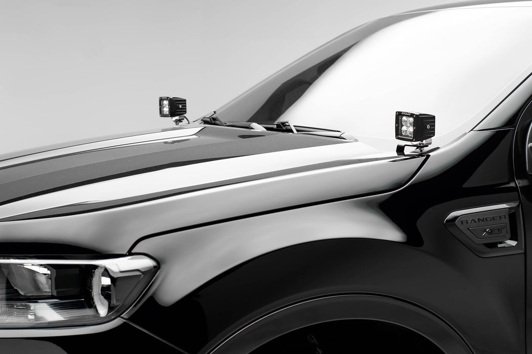 ZROADZ Z365821 Hood Hinge LED Bracket; Mounts [2] 3 in. ZROADZ or Similar Style LED Pod Lights; - Truck Part Superstore