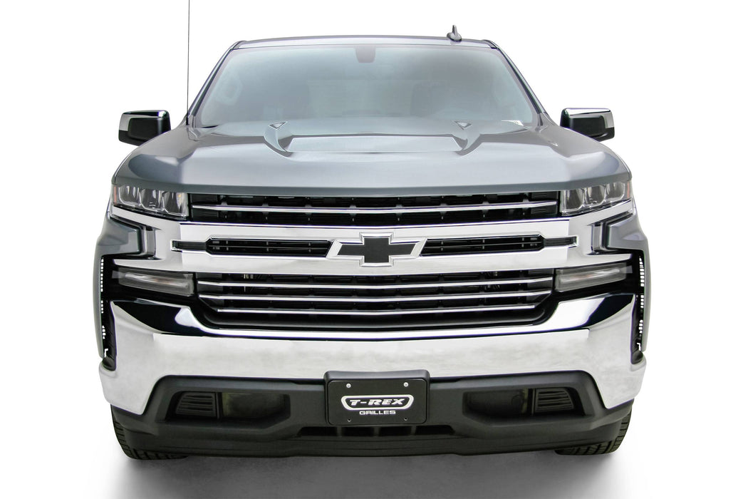 T-Rex Grilles 6211232 Billet Series Grille; Horizontal Round; Polished Aluminum; 4 pc; Overlay; - Truck Part Superstore