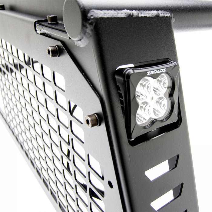 ZROADZ Z859661 Molle Overland Rack; Incl. [4] 3 in. White LED Pod Lights; - Truck Part Superstore