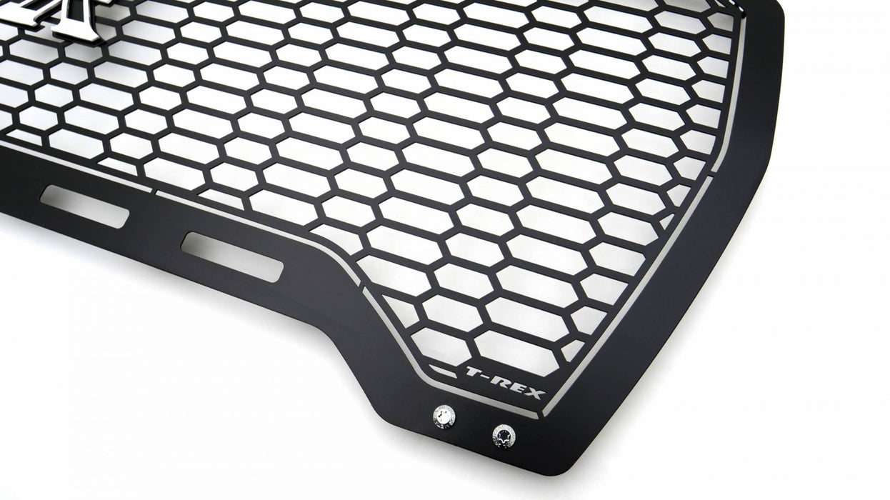 T-Rex Grilles 7712271 Laser X Series Grille; Black; Mild Steel; 1 pc.; Insert; Chrome Studs; - Truck Part Superstore