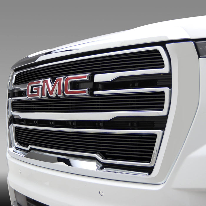T-Rex Grilles 21173B Billet Series Grille; Horizontal; Aluminum; Black; 3 Pc; Overlay; - Truck Part Superstore